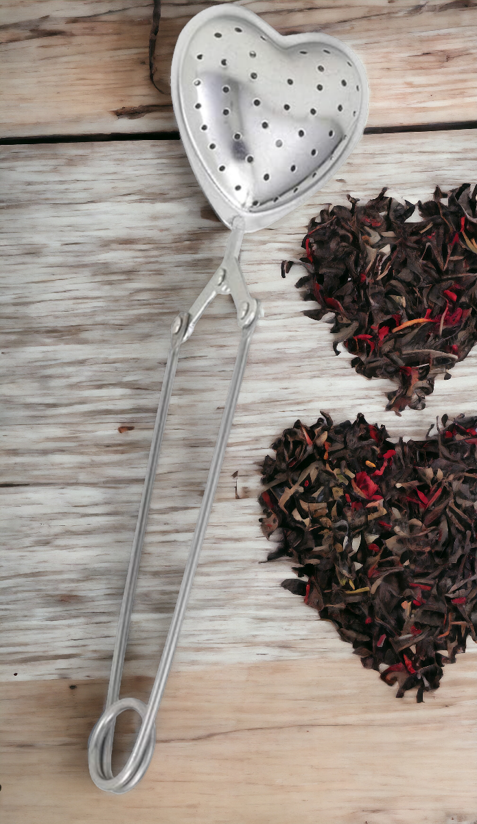 Heart-Shaped Snap Ball Tea Infuser with Handle, Food Grade 304 Stainless Steel with Handle