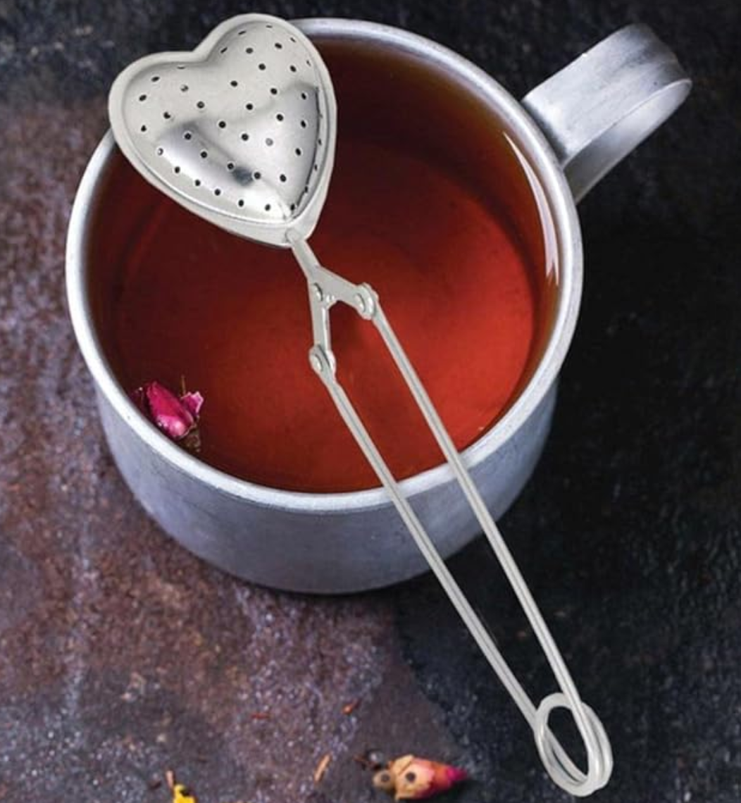 Heart-Shaped Snap Ball Tea Infuser with Handle, Stainless Steel with Handle